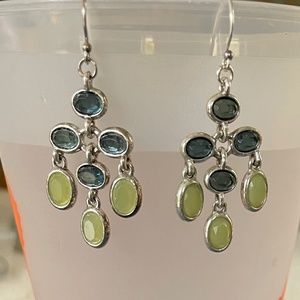 Silpada Silver and Multi-colored Green/Blue dangle earring